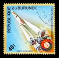 Soyuz launch, Ã¢â¬ÅApolloÃ¢â¬âSoyuzÃ¢â¬Â Space Project serie, circa 1975